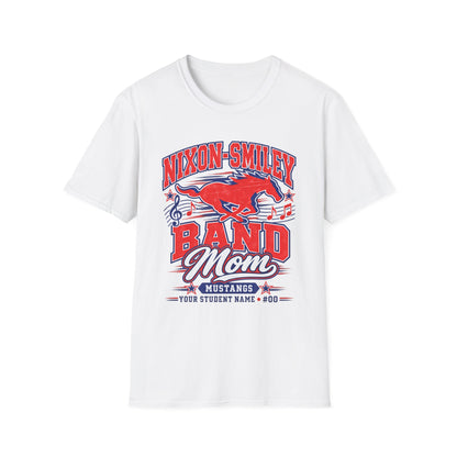 Mustangs Band Mom T-Shirt — Nixon-Smiley Band Support Tee