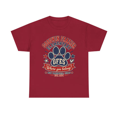 Goodwin Frazier Elementary GFES Paw Print T-Shirt — Where You Belong School Spirit Tee