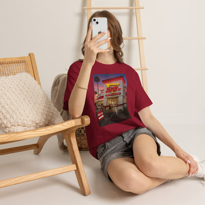 Retro Diner Photo T‑Shirt – 'A Hand Out Of It' Vintage Neon Tee