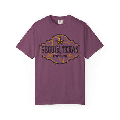 Seguin, Texas Vintage Badge T-Shirt — Est. 1838 Cotton Tee