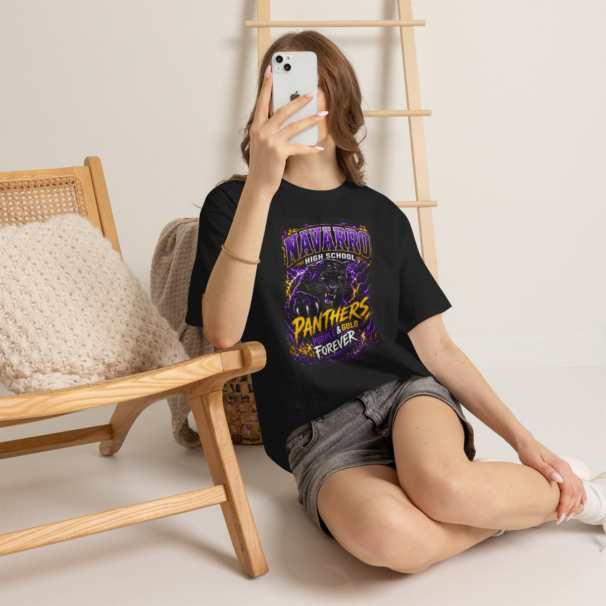 Navarro High Panthers T‑Shirt — Purple & Gold "Panthers Forever" School Spirit Tee
