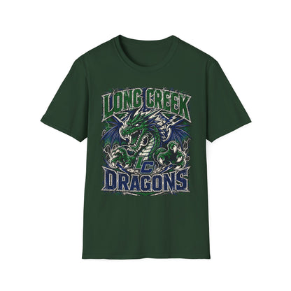 Long Creek Dragons T-Shirt — Vintage Green Dragon School Spirit Tee