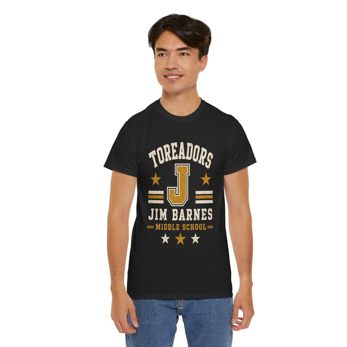 Toreadors Jim Barnes School Letterman Tee — Vintage School Spirit T-Shirt