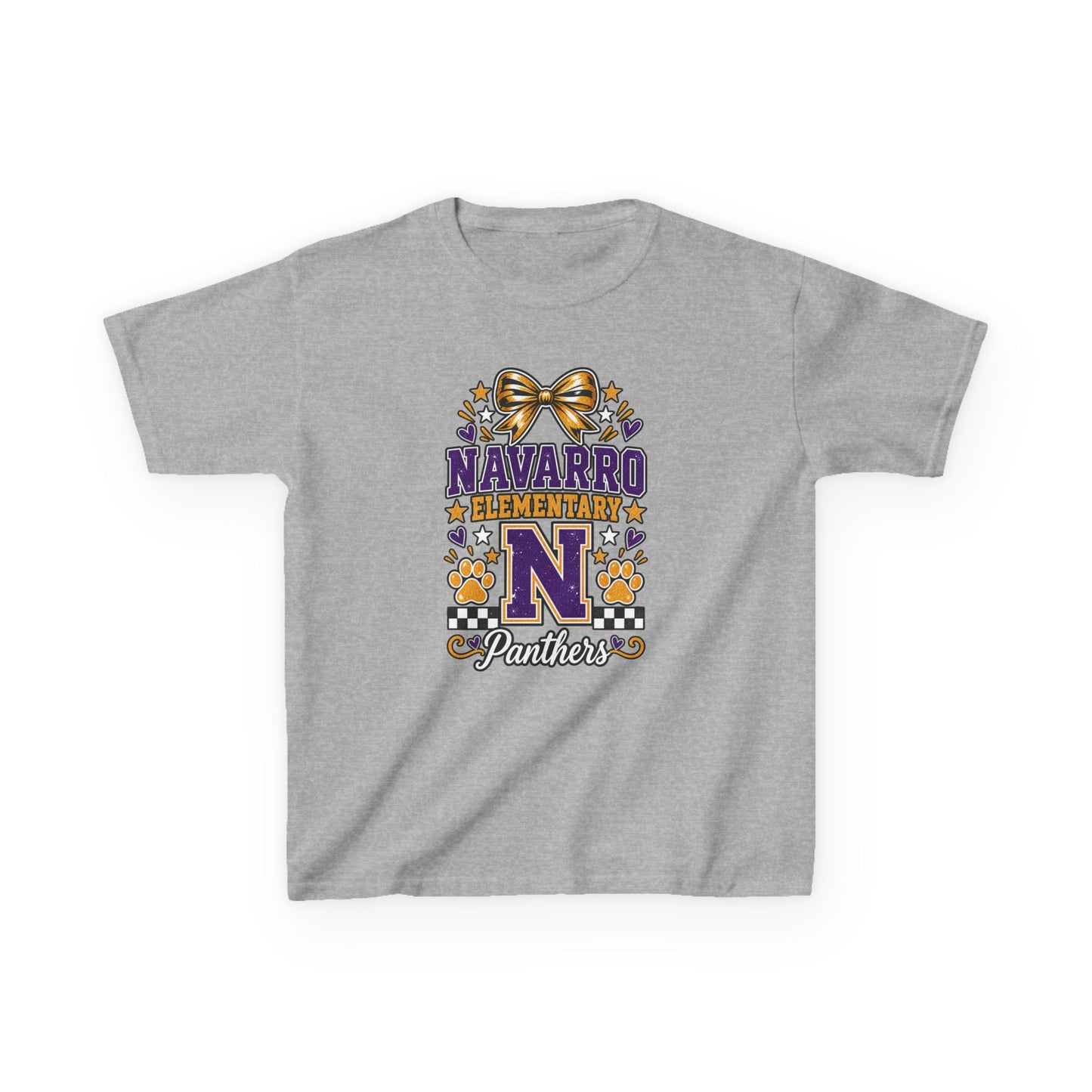 Kids Navarro Elementary Panthers T‑Shirt — Purple & Gold School Spirit Tee
