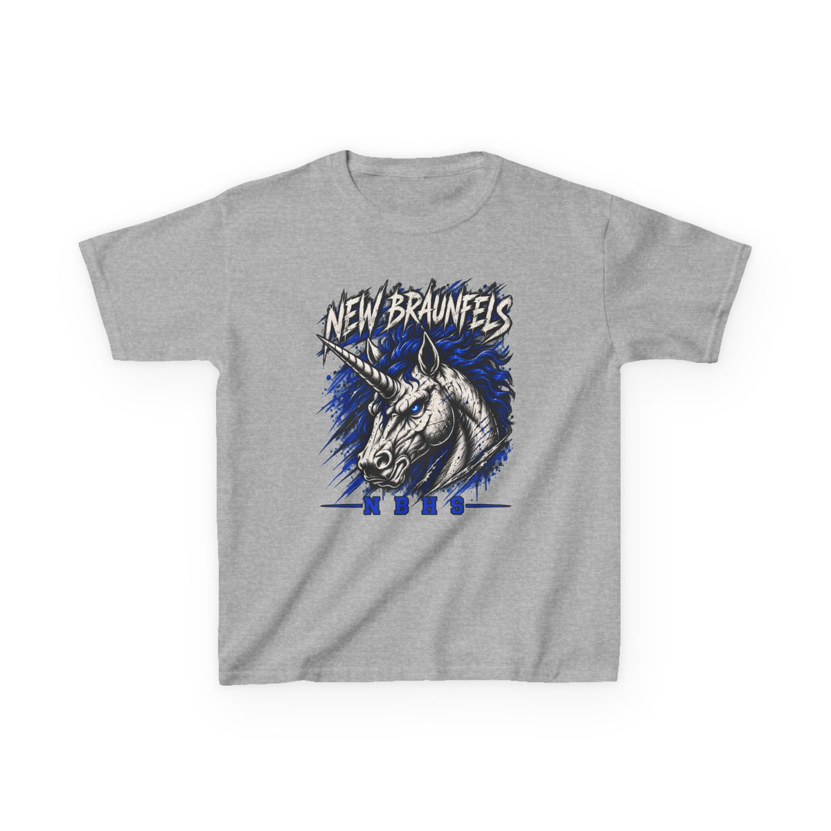 New Braunfels Unicorn Kids T‑Shirt — Blue Graphic Tee for Children