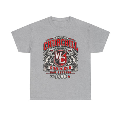 Churchill Chargers Vintage Crest T-Shirt — Winston Churchill 1966 School Spirit Tee