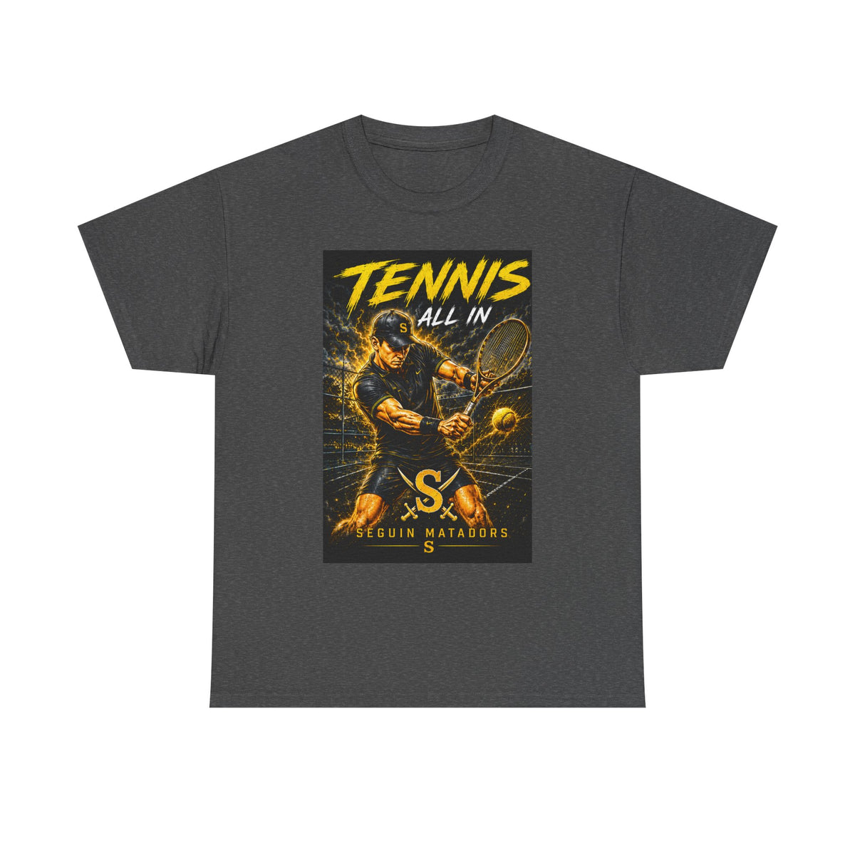 Tennis All In Graphic Tee — Vintage Tennis Player Poster Shirt
