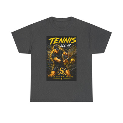 Tennis All In Graphic Tee — Vintage Tennis Player Poster Shirt