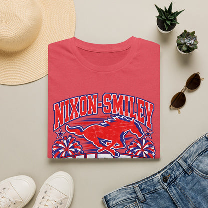Nixon-Smiley Mustangs Cheer Dad T-Shirt — School Spirit Fan Tee
