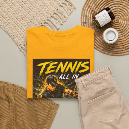 Tennis All In Graphic Tee — Vintage Tennis Player Poster Shirt