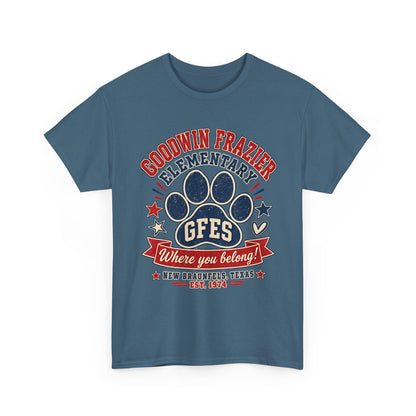 Goodwin Frazier Elementary GFES Paw Print T-Shirt — Where You Belong School Spirit Tee