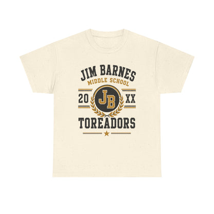Jim Barnes Middle School Toreadors T-Shirt — School Spirit Tee with JB Crest