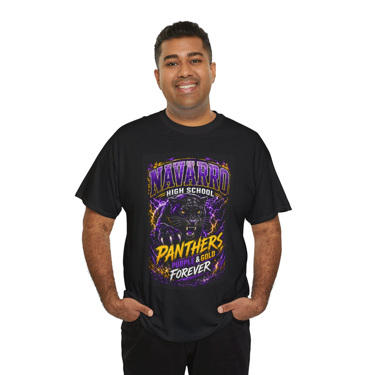 Navarro High Panthers T‑Shirt — Purple & Gold "Panthers Forever" School Spirit Tee
