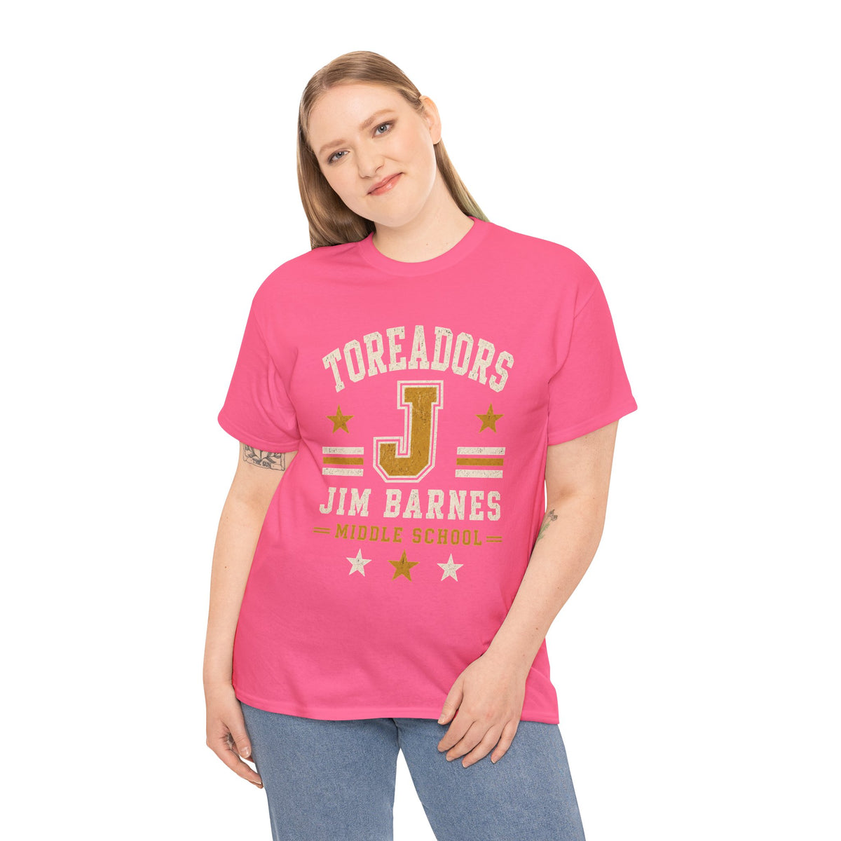 Toreadors Jim Barnes School Letterman Tee — Vintage School Spirit T-Shirt