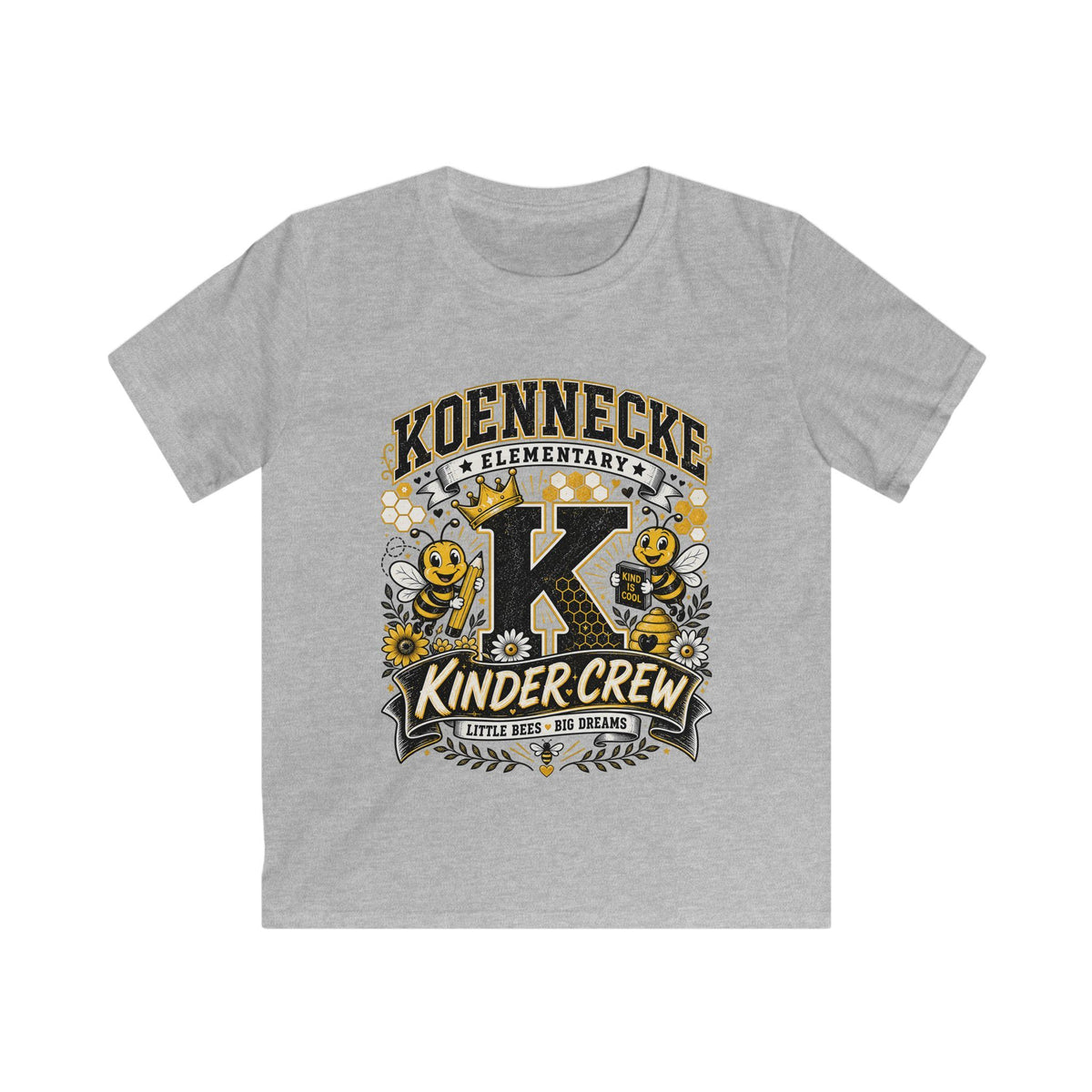Kinder Crew Kids T‑Shirt — Kdennecke Elementary Kindergarten School Spirit Tee