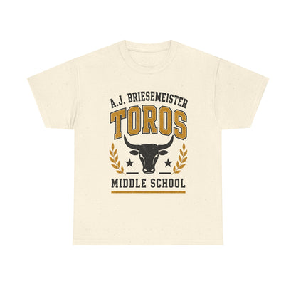 Toros Middle School Tee — A.J. Briesemeister School Spirit T-Shirt
