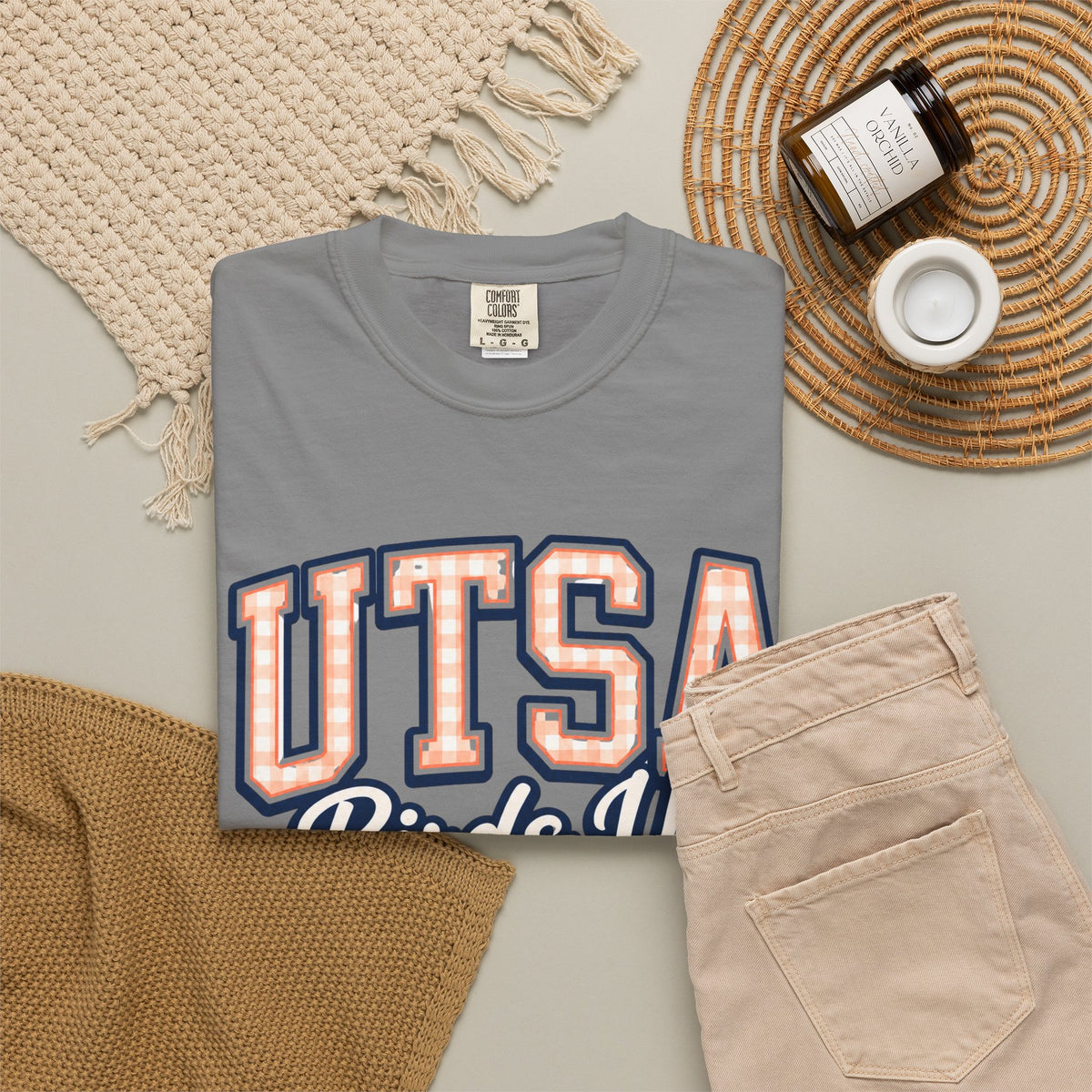 UTSA Birds Up T-Shirt — San Antonio Orange Garment-Dyed Tee