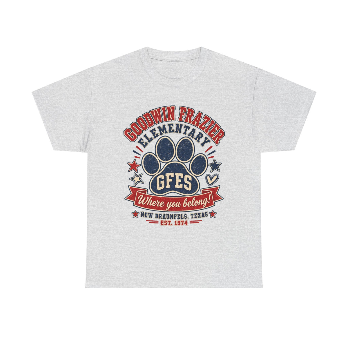 Goodwin Frazier Elementary GFES Paw Print T-Shirt — Where You Belong School Spirit Tee