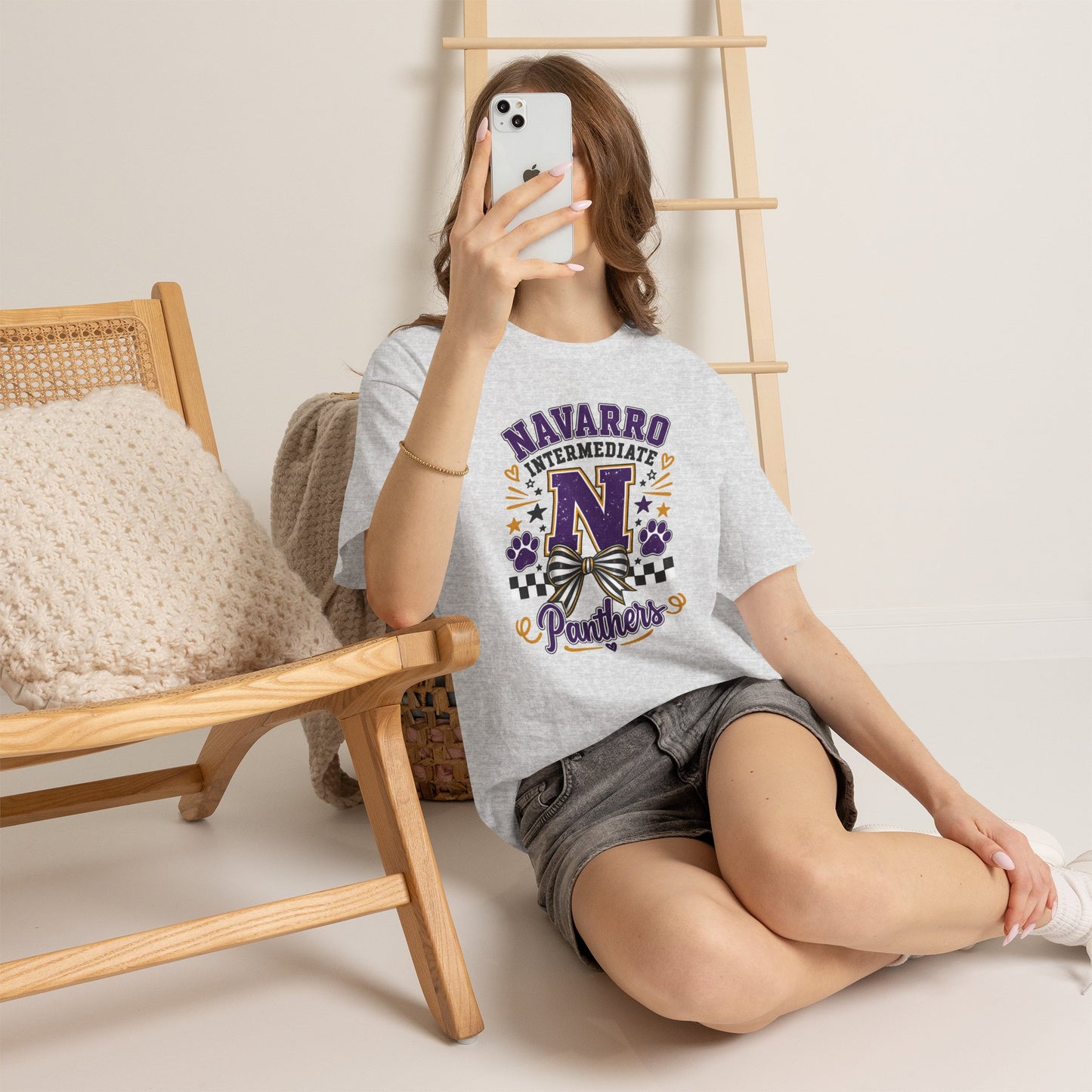 Navarro Intermediate Panthers T-Shirt — School Spirit Tee with 'N' Logo & Paw Prints