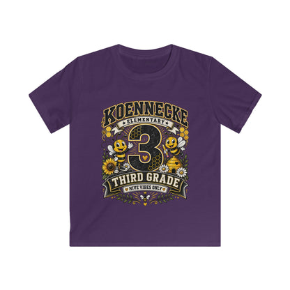 Third Grade Kids Tee - Koennecke Elementary 3rd Grade Sunflower Bee School Shirt