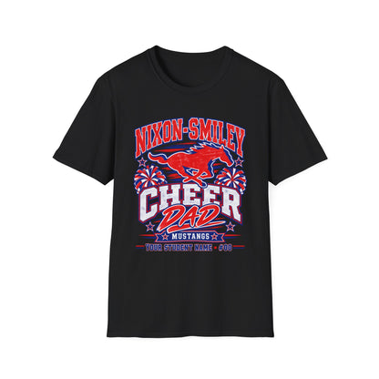 Nixon-Smiley Mustangs Cheer Dad T-Shirt — School Spirit Fan Tee