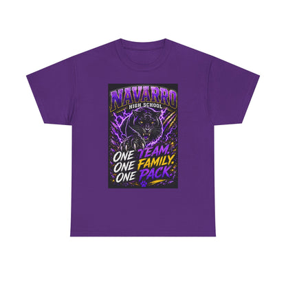 Navarro High School Panther T-Shirt — "One Team. One Family. One Pack." — School Spirit Tee