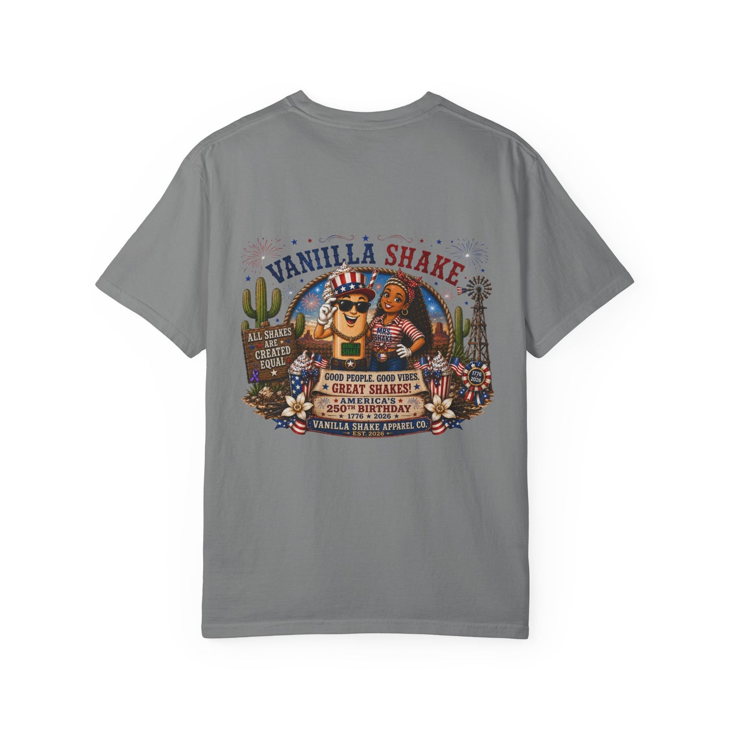 Mr. & Mrs. Shake 4th of July Unisex Garment-Dyed T-shirt