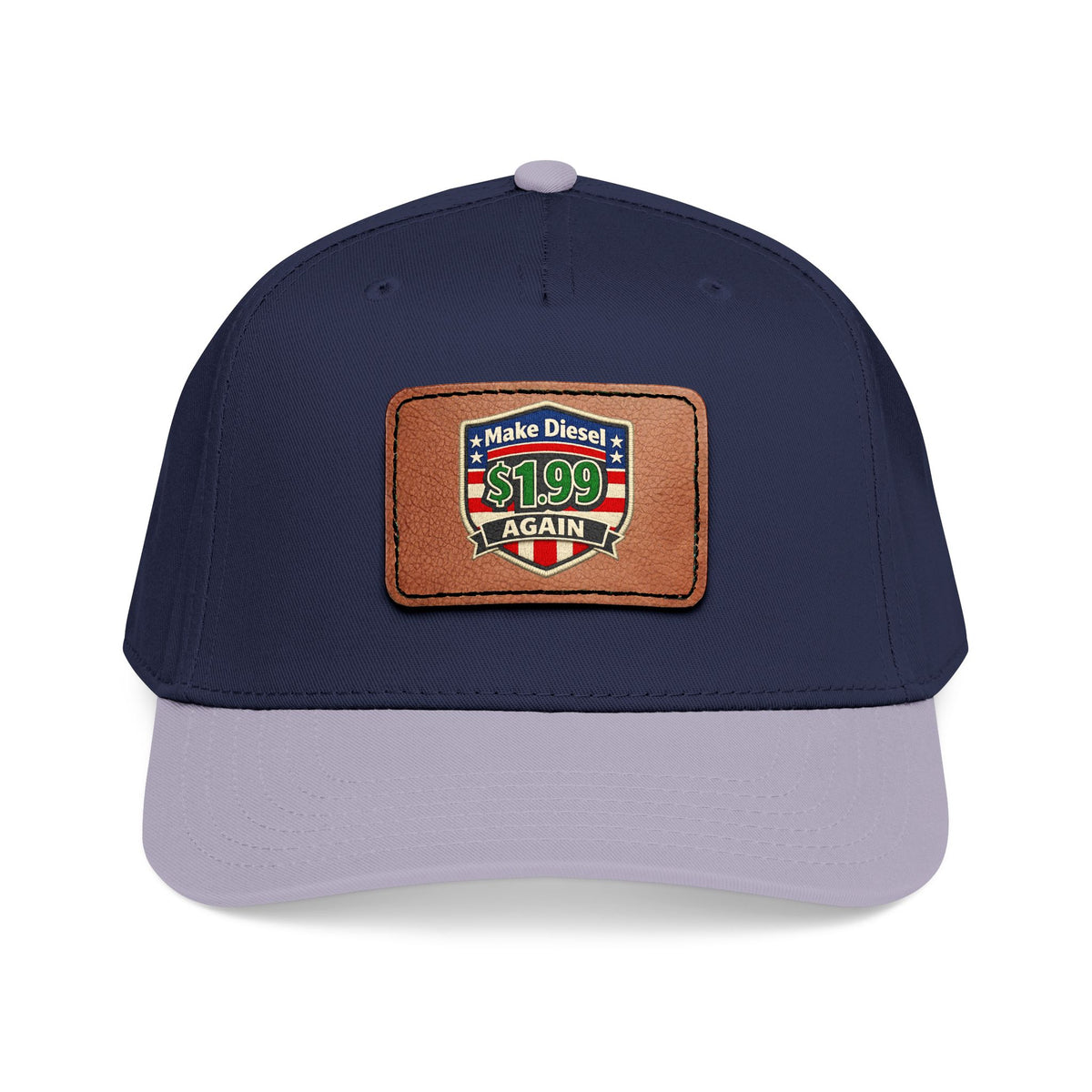 Diesel Mid Profile Baseball Cap with Leather Patch (Rectangle)