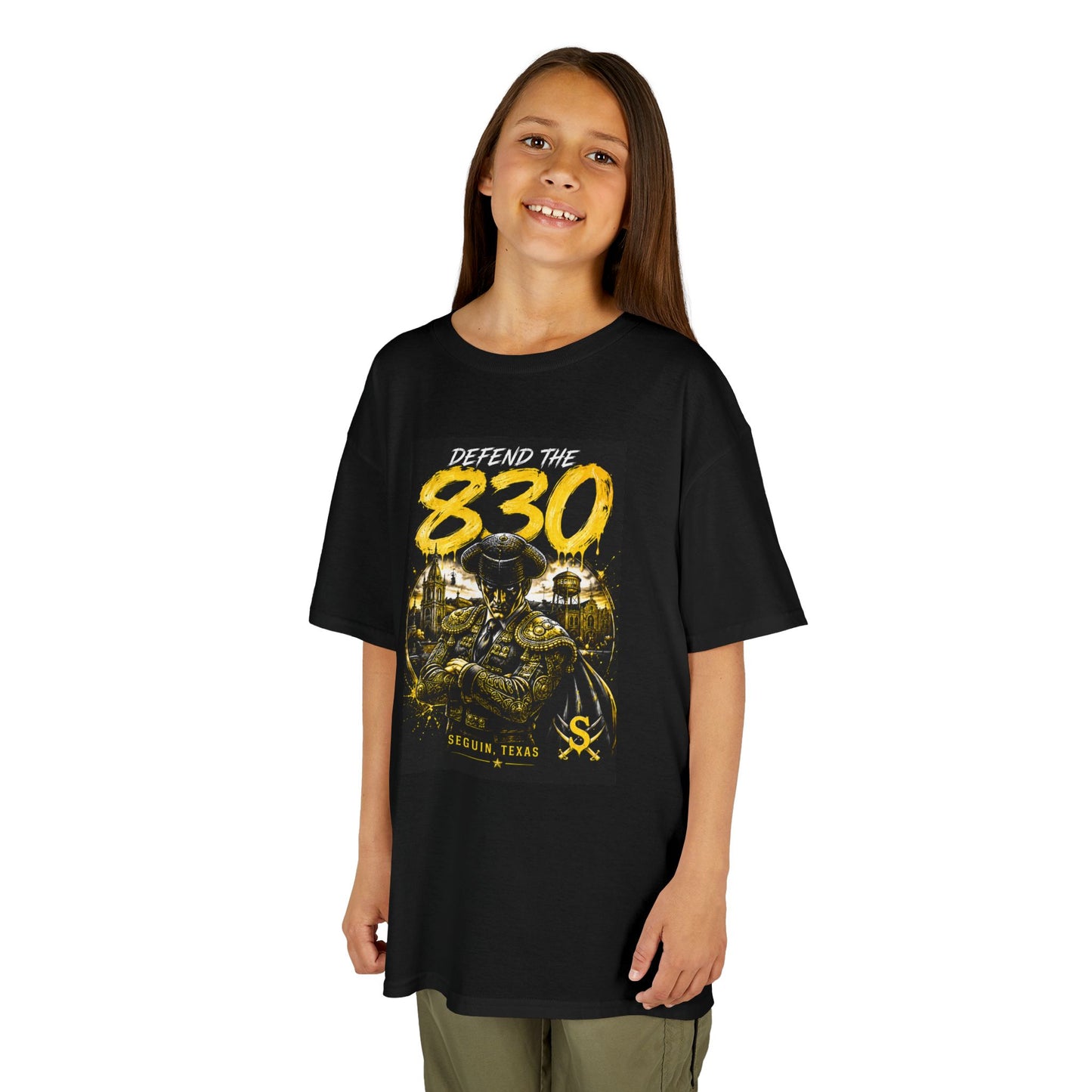 Kids Tee — "Defend the 830" Skull Graphic Youth T‑Shirt