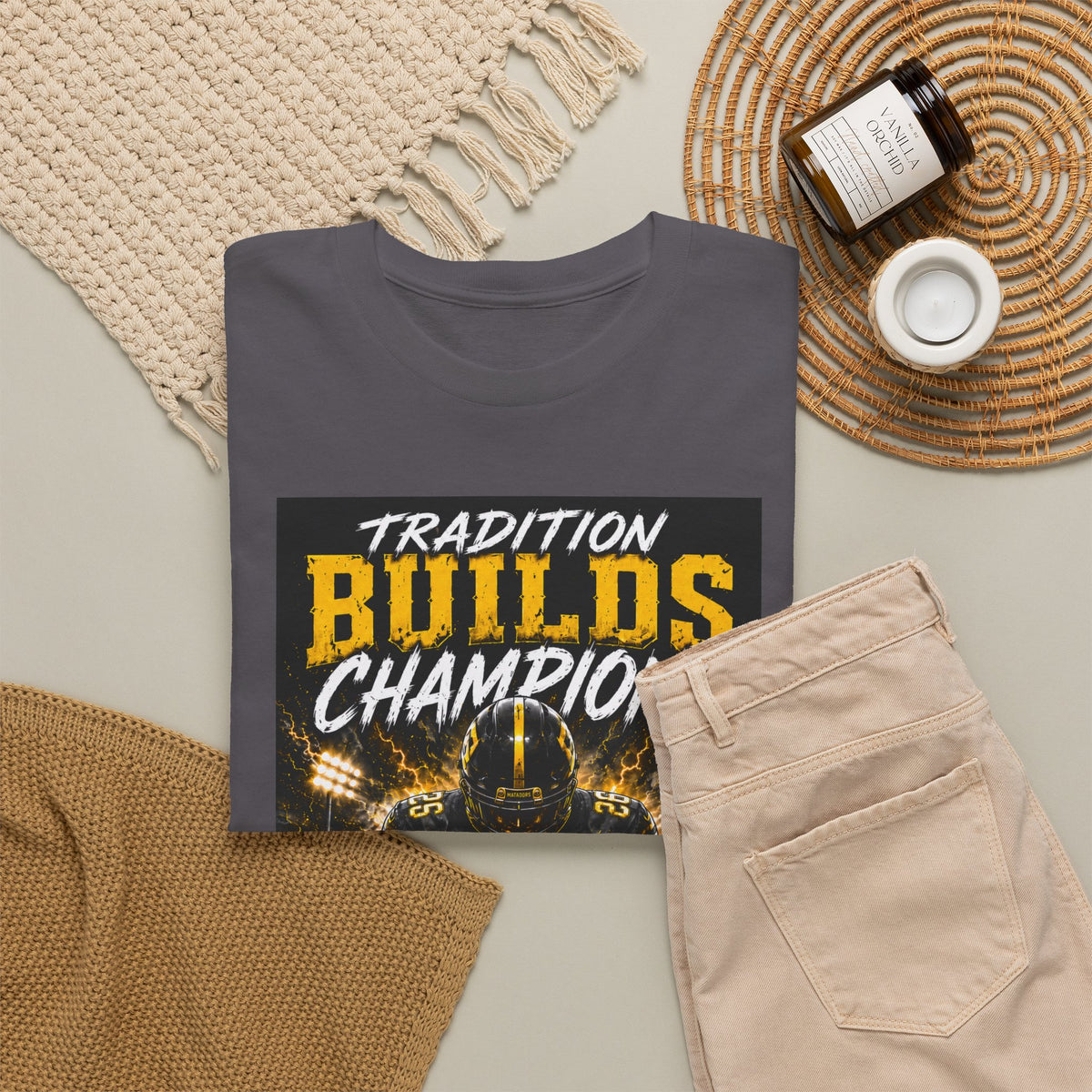 Tradition Builds Champions Football T‑Shirt — Senior Matadors Team Tee