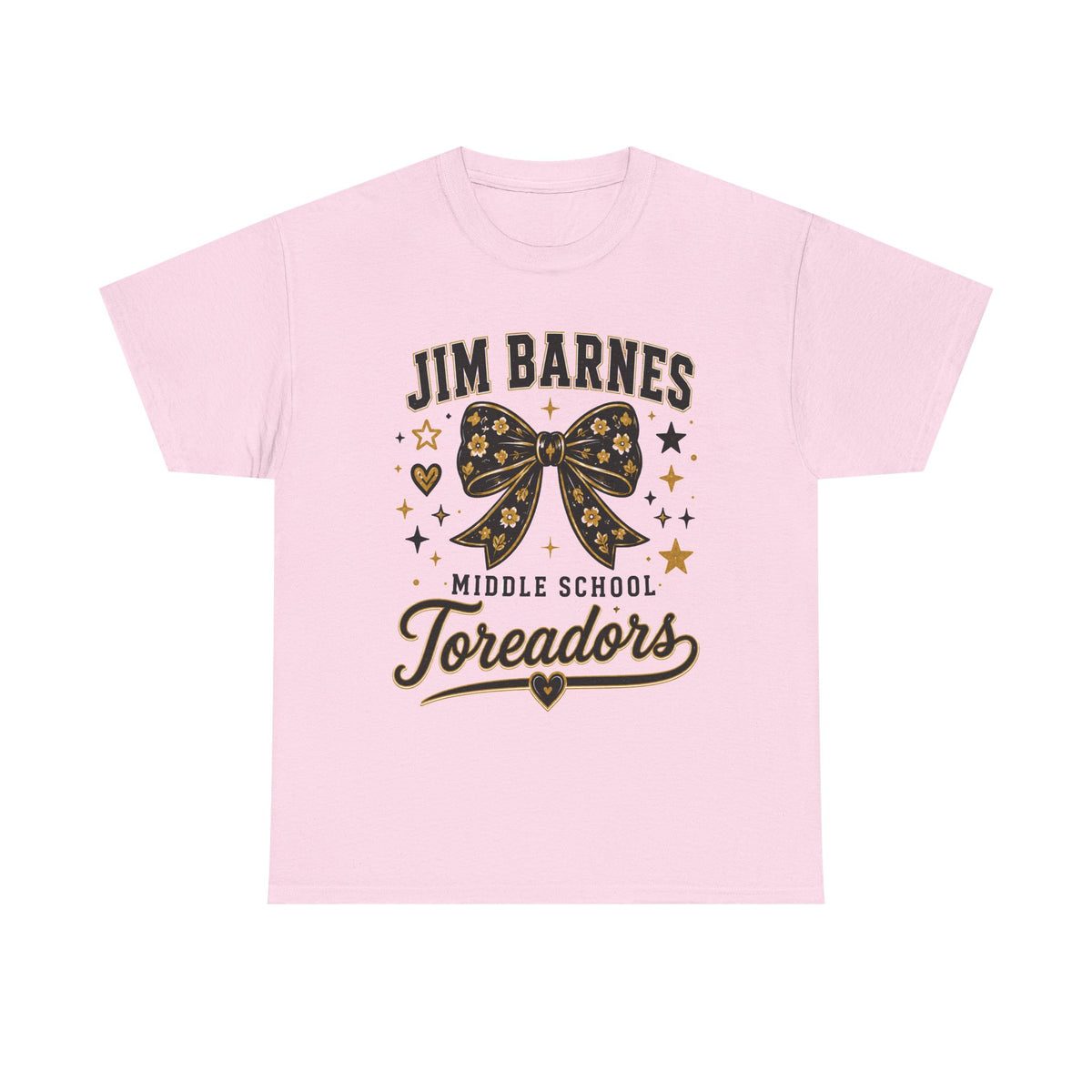 T-Shirt — Jim Barnes Middle School Toreadors Cheer Bow Design