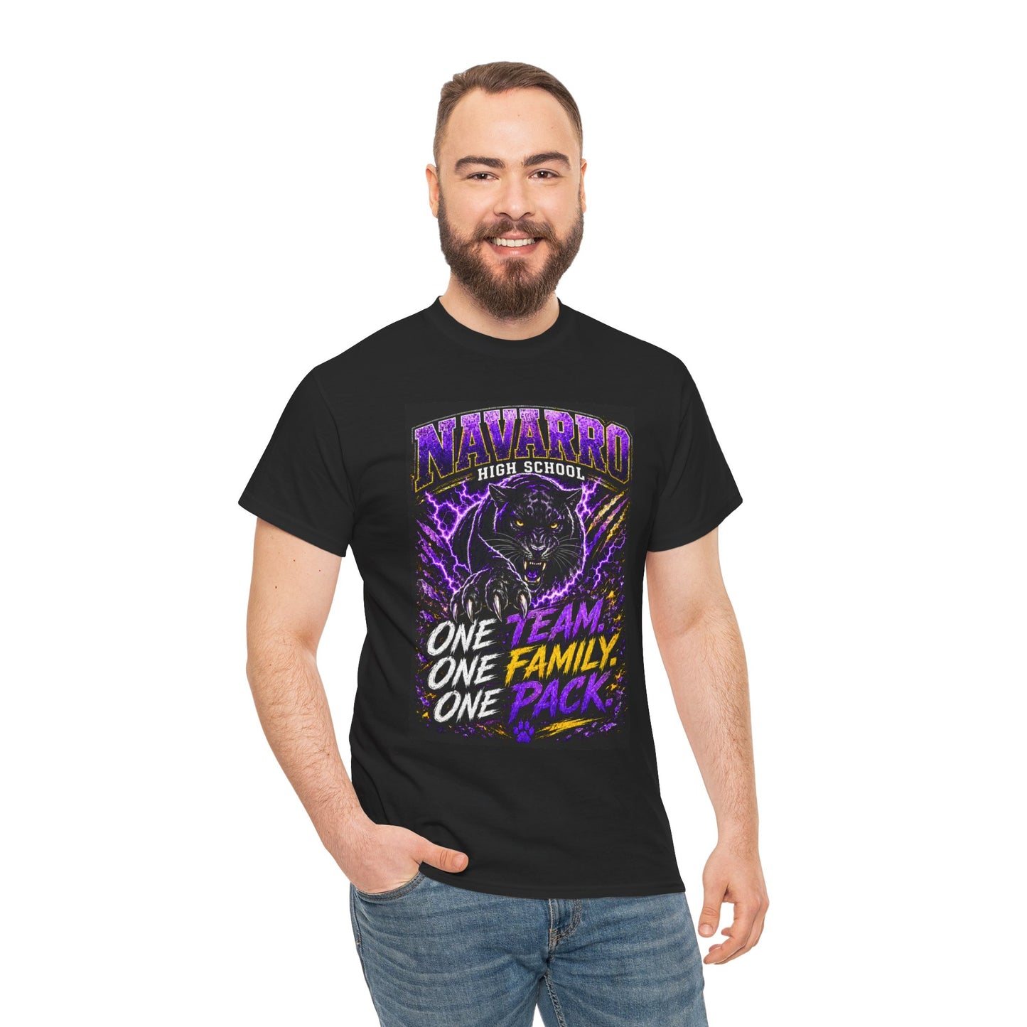 Navarro High School Panther T-Shirt — "One Team. One Family. One Pack." — School Spirit Tee