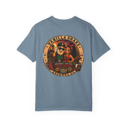 Mr. & Mrs. Shake Logo Unisex Garment-Dyed T-shirt