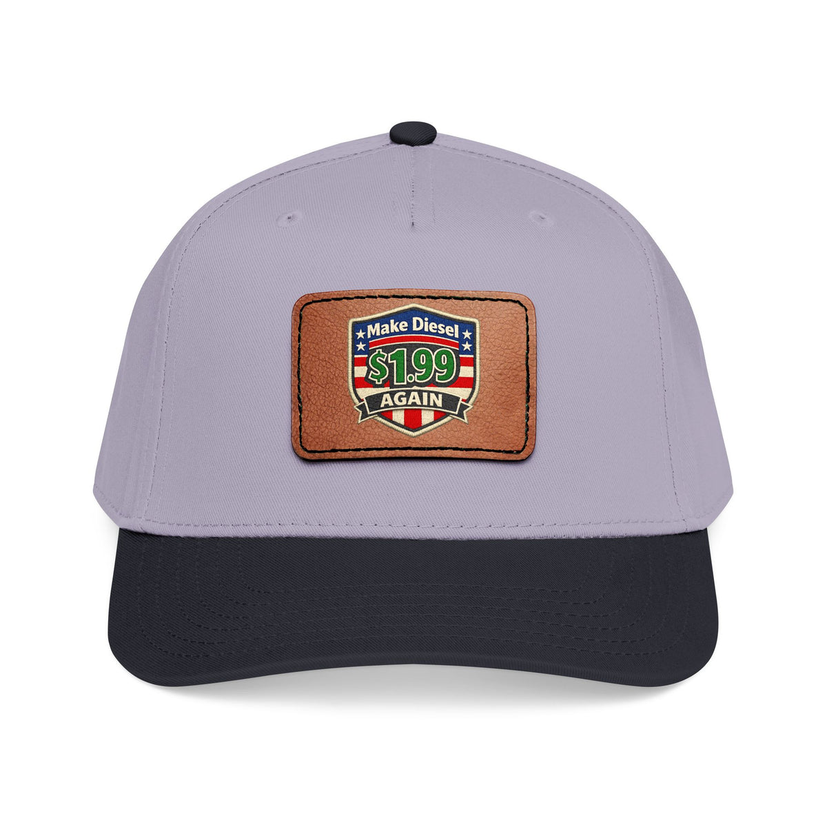 Diesel Mid Profile Baseball Cap with Leather Patch (Rectangle)