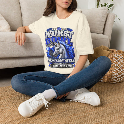 Wurst Bowl T-Shirt — New Braunfels 2026 Unicorn Football Event Tee