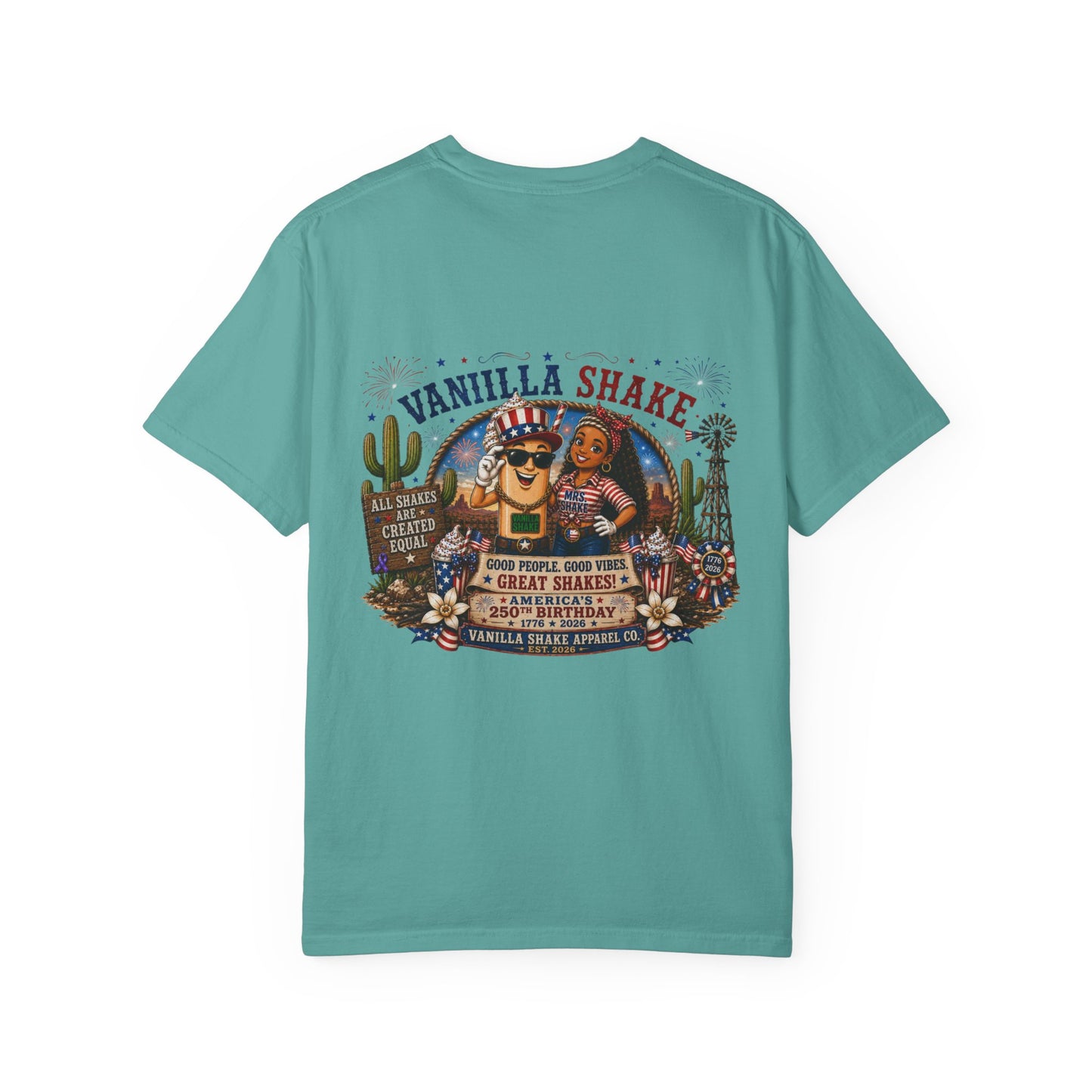 Mr. & Mrs. Shake 4th of July Unisex Garment-Dyed T-shirt