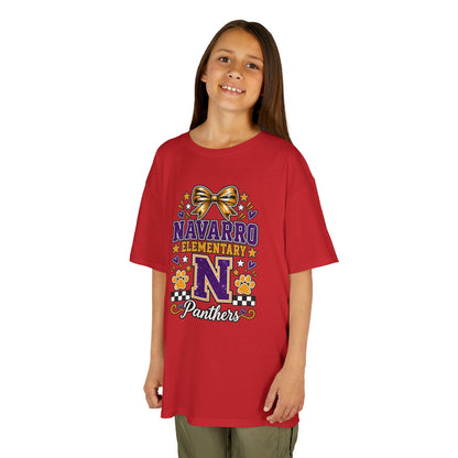 Kids Navarro Elementary Panthers T‑Shirt — Purple & Gold School Spirit Tee