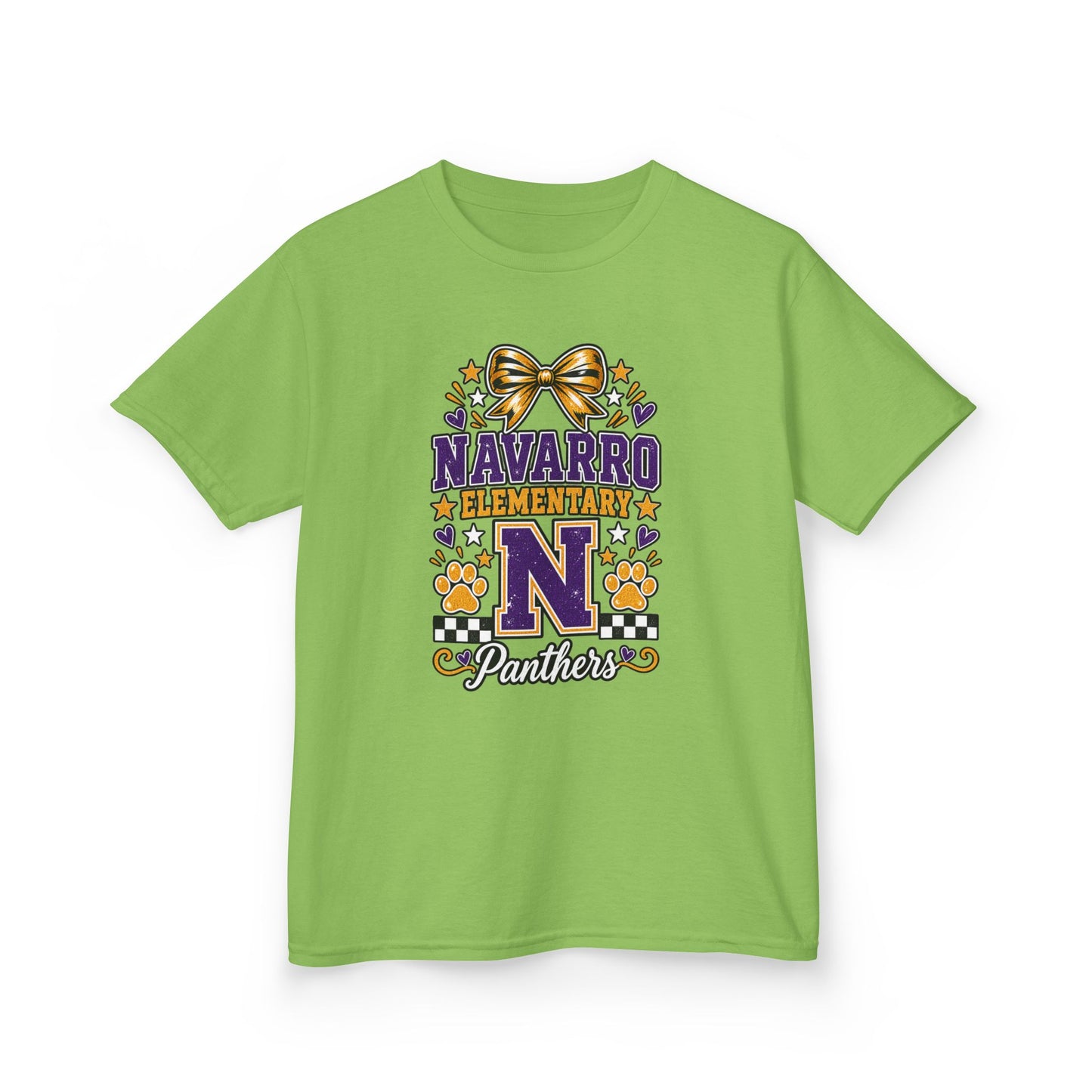 Kids Navarro Elementary Panthers T‑Shirt — Purple & Gold School Spirit Tee