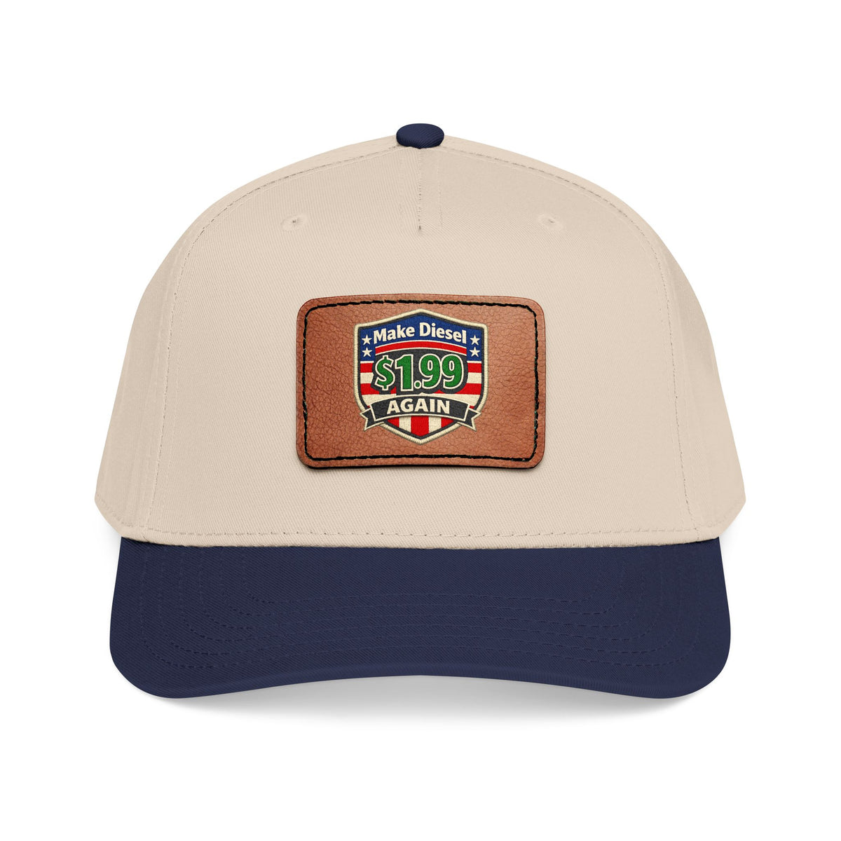 Diesel Mid Profile Baseball Cap with Leather Patch (Rectangle)