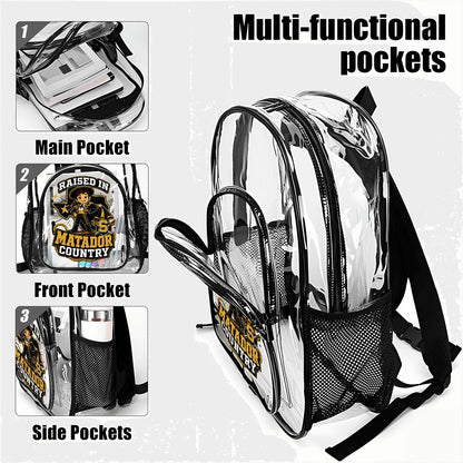 Seguin Junior Lady Matador Clear Backpack with Mesh Pocket