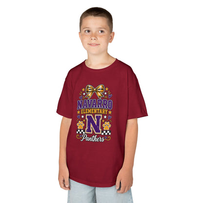 Kids Navarro Elementary Panthers T‑Shirt — Purple & Gold School Spirit Tee