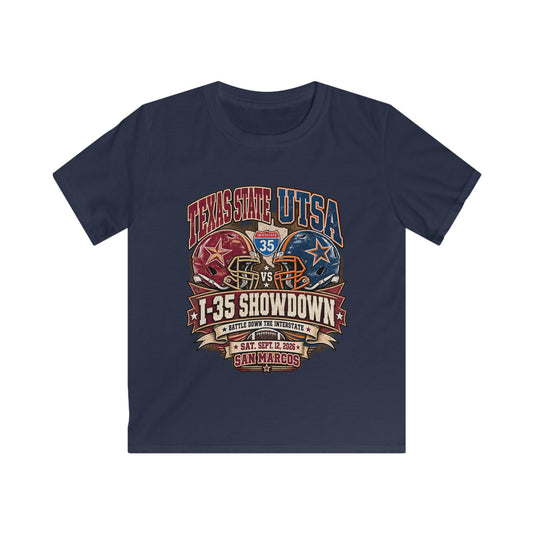 Kids Football Tee – I-35 Showdown Texas State vs UTSA Youth Game Shirt