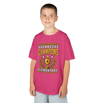 Koennecke Champions Elementary Kids T-Shirt — School Spirit Trophy Design