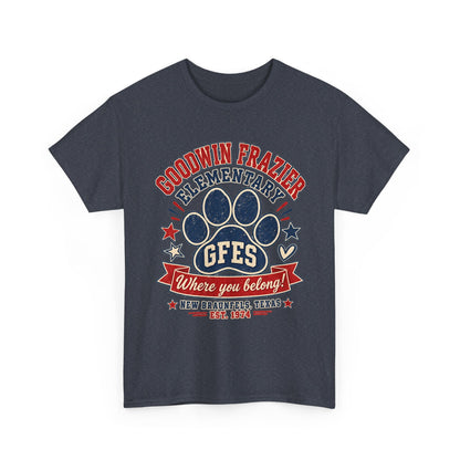 Goodwin Frazier Elementary GFES Paw Print T-Shirt — Where You Belong School Spirit Tee
