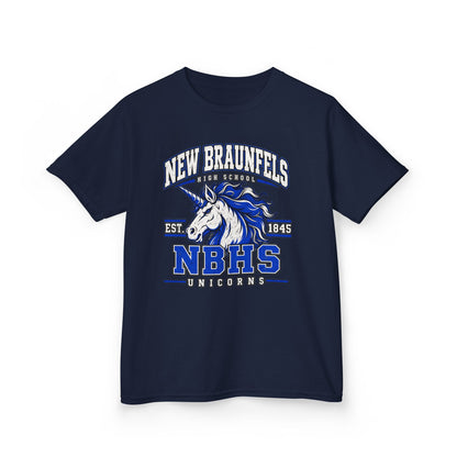 New Braunfels NBHS Unicorn Kids T‑Shirt — School Spirit Tee