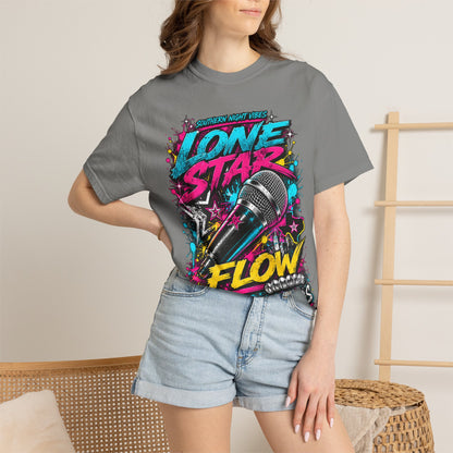 Lone Star Flow Microphone T-Shirt — Gonzales, Texas Retro Rap Tee