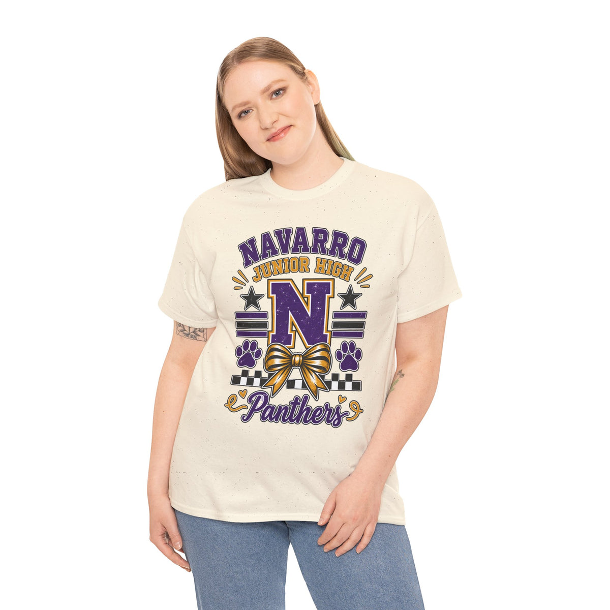 Navarro Junior High Panthers T-Shirt – School Spirit Tee with Purple & Gold Mascot Design