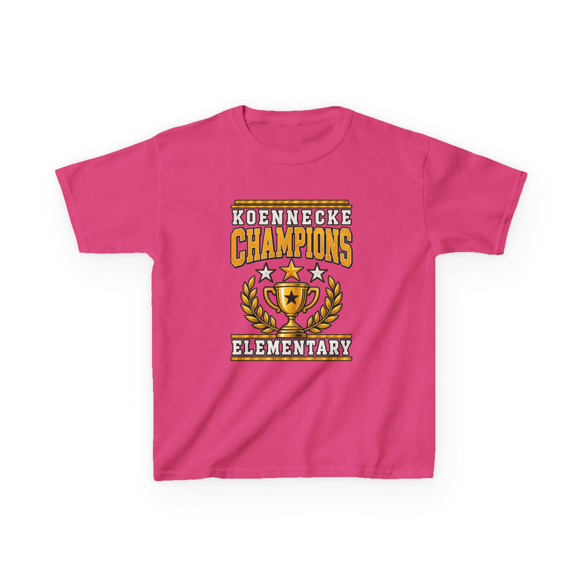 Koennecke Champions Elementary Kids T-Shirt — School Spirit Trophy Design