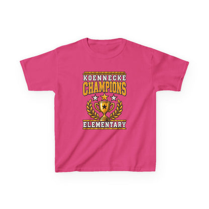 Koennecke Champions Elementary Kids T-Shirt — School Spirit Trophy Design