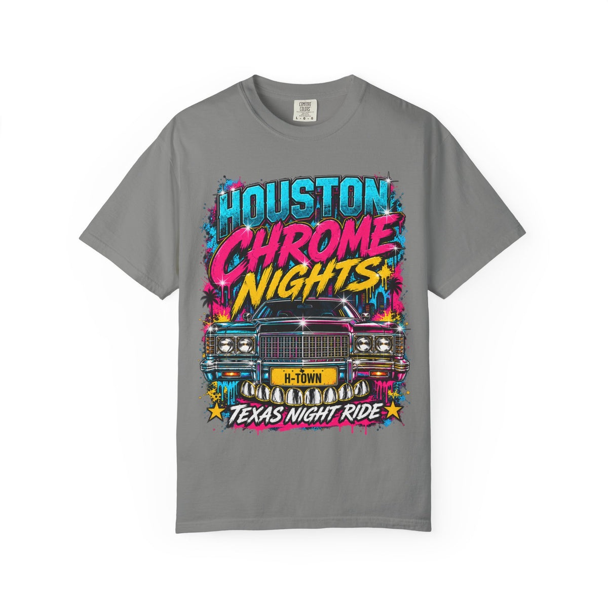 Houston Chrome Nights T-Shirt — Texas Night Ride Classic Car Tee